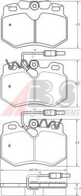 A.B.S. 36579 OE Тормозные колодки для PEUGEOT 309 II (Пежо 309 2) A.B.S. 36579 OE Тормозные колодки для PEUGEOT 309 II (Пежо 309 2)
