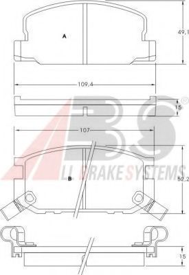 A.B.S. 36585 Тормозные колодки для TOYOTA COROLLA FX (Тойота/тоета Cоролла инфинити фх) A.B.S. 36585 Тормозные колодки для TOYOTA COROLLA FX (Тойота/тоета Cоролла инфинити фх)