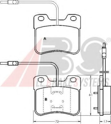 A.B.S. 36598 OE Тормозные колодки для CITROËN SAXO (CитроËн Саxо) A.B.S. 36598 OE Тормозные колодки для CITROËN SAXO (CитроËн Саxо)