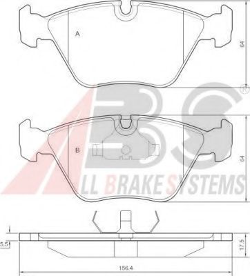 A.B.S. 36755 Тормозные колодки для JAGUAR VANDEN PLAS (Ягуар Vандэн плас) A.B.S. 36755 Тормозные колодки для JAGUAR VANDEN PLAS (Ягуар Vандэн плас)