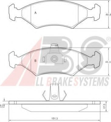 A.B.S. 36997 Тормозные колодки для FORD FIESTA (Форд Фиэста) A.B.S. 36997 Тормозные колодки для FORD FIESTA (Форд Фиэста)
