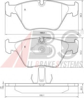 A.B.S. 36998 OE Тормозные колодки для BMW (Бмв) A.B.S. 36998 OE Тормозные колодки для BMW (Бмв)