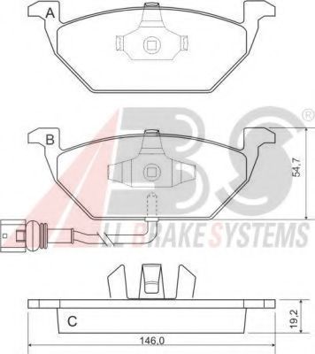 A.B.S. 37155 OE Тормозные колодки для VOLKSWAGEN GOLF V (Фольксваген Гольф 5) A.B.S. 37155 OE Тормозные колодки для VOLKSWAGEN GOLF V (Фольксваген Гольф 5)