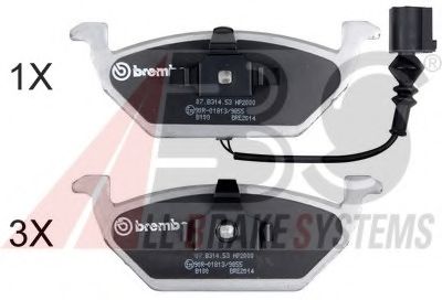 A.B.S. 37155S Тормозные колодки для VOLKSWAGEN GOLF V (Фольксваген Гольф 5) A.B.S. 37155S Тормозные колодки для VOLKSWAGEN GOLF V (Фольксваген Гольф 5)