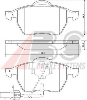 A.B.S. 37156 OE Тормозные колодки для VOLKSWAGEN (Фольксваген) A.B.S. 37156 OE Тормозные колодки для VOLKSWAGEN (Фольксваген)