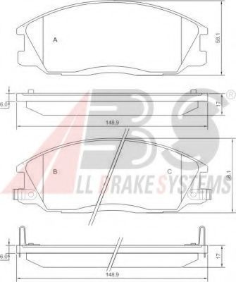 A.B.S. 37242 Тормозные колодки для SSANGYONG KYRON (Сан-янг/санянг Кайрон) A.B.S. 37242 Тормозные колодки для SSANGYONG KYRON (Сан-янг/санянг Кайрон)