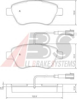 A.B.S. 37280 Тормозные колодки для FIAT 500 C (Фиат 500 c) A.B.S. 37280 Тормозные колодки для FIAT 500 C (Фиат 500 c)