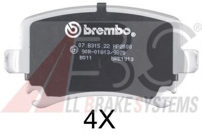 A.B.S. 37411S Тормозные колодки для VOLKSWAGEN GOLF V (Фольксваген Гольф 5) A.B.S. 37411S Тормозные колодки для VOLKSWAGEN GOLF V (Фольксваген Гольф 5)