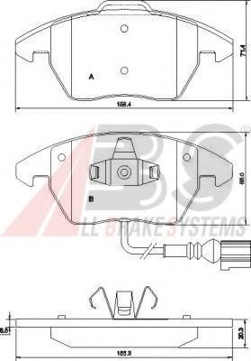 A.B.S. 37414 OE Тормозные колодки для VOLKSWAGEN GOLF V (Фольксваген Гольф 5) A.B.S. 37414 OE Тормозные колодки для VOLKSWAGEN GOLF V (Фольксваген Гольф 5)