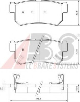 A.B.S. 37460 Тормозные колодки для SSANGYONG KYRON (Сан-янг/санянг Кайрон) A.B.S. 37460 Тормозные колодки для SSANGYONG KYRON (Сан-янг/санянг Кайрон)