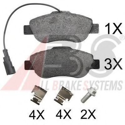 A.B.S. 37594 OE Тормозные колодки для FIAT 500 C (Фиат 500 c) A.B.S. 37594 OE Тормозные колодки для FIAT 500 C (Фиат 500 c)