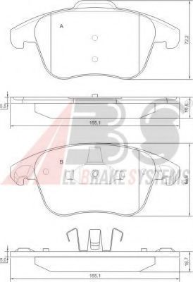 A.B.S. 37599 Тормозные колодки для CITROËN C4 PICASSO I (CитроËн С4 пикассо 1) A.B.S. 37599 Тормозные колодки для CITROËN C4 PICASSO I (CитроËн С4 пикассо 1)