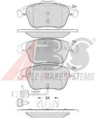 A.B.S. 37612 Тормозные колодки для VOLKSWAGEN (Фольксваген) A.B.S. 37612 Тормозные колодки для VOLKSWAGEN (Фольксваген)