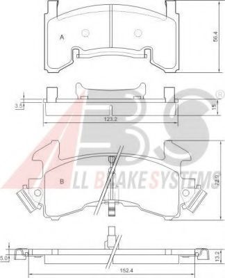A.B.S. 38154 Тормозные колодки для CHEVROLET CAMARO (Шевроле Cамаро) A.B.S. 38154 Тормозные колодки для CHEVROLET CAMARO (Шевроле Cамаро)