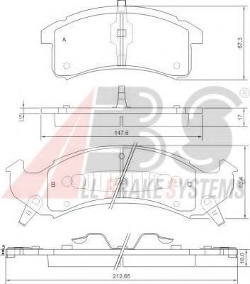 A.B.S. 38505 Тормозные колодки для BUICK (Бьюик) A.B.S. 38505 Тормозные колодки для BUICK (Бьюик)