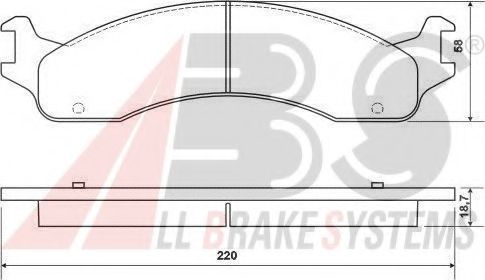 A.B.S. 38655 Тормозные колодки для FORD USA E (Форд сша Э)