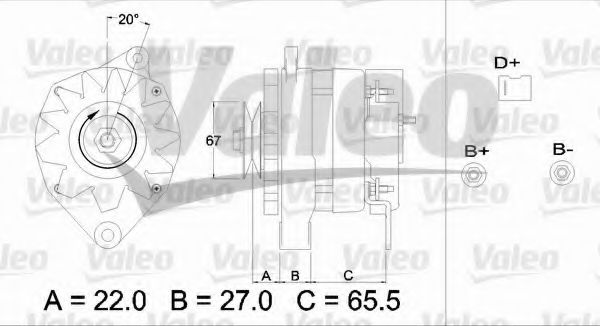 VALEO 433374 Генератор для PEUGEOT 205 I (Пежо 205 и) VALEO 433374 Генератор для PEUGEOT 205 I (Пежо 205 и)