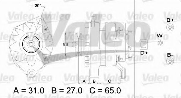 VALEO 433453 Генератор для RENAULT MASTER I (Рено Мастэр и) VALEO 433453 Генератор для RENAULT MASTER I (Рено Мастэр и)