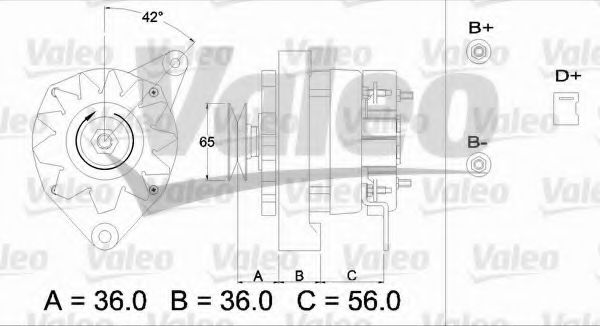 VALEO 433454 Генератор для PEUGEOT 205 II (Пежо 205 2) VALEO 433454 Генератор для PEUGEOT 205 II (Пежо 205 2)