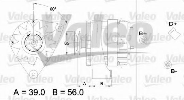 VALEO 433455 Генератор для PEUGEOT 205 II (Пежо 205 2) VALEO 433455 Генератор для PEUGEOT 205 II (Пежо 205 2)