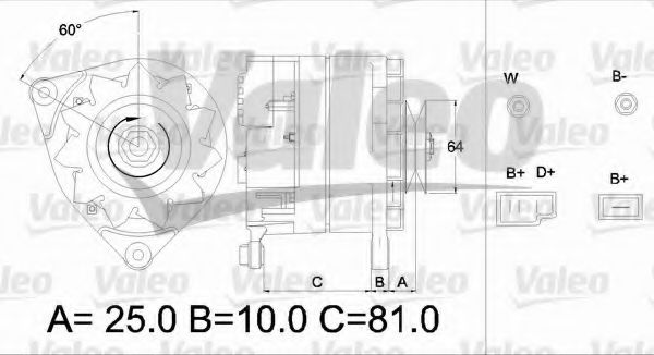 VALEO 436179 Генератор для FORD FIESTA (Форд Фиэста) VALEO 436179 Генератор для FORD FIESTA (Форд Фиэста)
