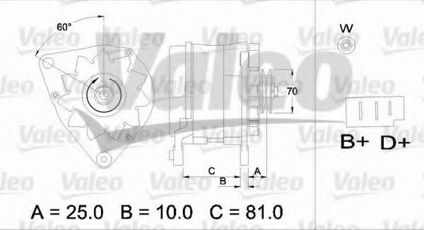 VALEO 436180 Генератор для FORD FIESTA (Форд Фиэста) VALEO 436180 Генератор для FORD FIESTA (Форд Фиэста)