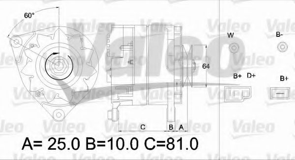VALEO 436181 Генератор для FORD FIESTA (Форд Фиэста) VALEO 436181 Генератор для FORD FIESTA (Форд Фиэста)