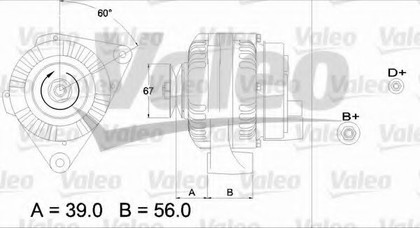 VALEO 436258 Генератор для PEUGEOT 206 (Пежо 206) VALEO 436258 Генератор для PEUGEOT 206 (Пежо 206)