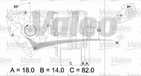 VALEO 436303 Генератор для VOLKSWAGEN CORRADO (Фольксваген Cоррадо) VALEO 436303 Генератор для VOLKSWAGEN CORRADO (Фольксваген Cоррадо)