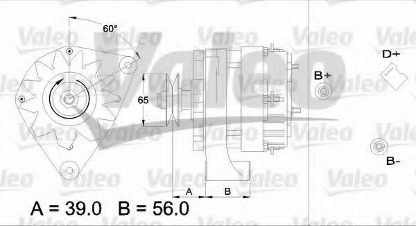 VALEO 436314 Генератор для PEUGEOT 205 II (Пежо 205 2) VALEO 436314 Генератор для PEUGEOT 205 II (Пежо 205 2)