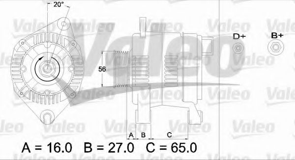 VALEO 436345 Генератор для CITROËN XM (CитроËн Хм) VALEO 436345 Генератор для CITROËN XM (CитроËн Хм)