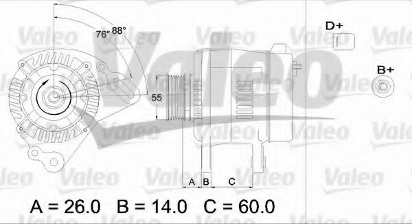 VALEO 436364 Генератор для VOLKSWAGEN POLO (Фольксваген Поло) VALEO 436364 Генератор для VOLKSWAGEN POLO (Фольксваген Поло)