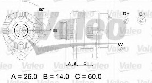 VALEO 436449 Генератор для AUDI 90 (Ауди 90) VALEO 436449 Генератор для AUDI 90 (Ауди 90)