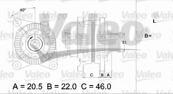 VALEO 436679 Генератор для PEUGEOT 607 (Пежо 607) VALEO 436679 Генератор для PEUGEOT 607 (Пежо 607)