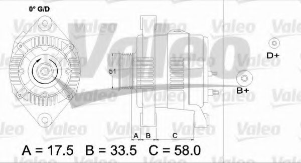 VALEO 436683 Генератор для OPEL VECTRA C GTS (Опель Вектра с джити) VALEO 436683 Генератор для OPEL VECTRA C GTS (Опель Вектра с джити)