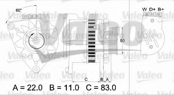 VALEO 437049 Генератор для FORD FIESTA (Форд Фиэста) VALEO 437049 Генератор для FORD FIESTA (Форд Фиэста)