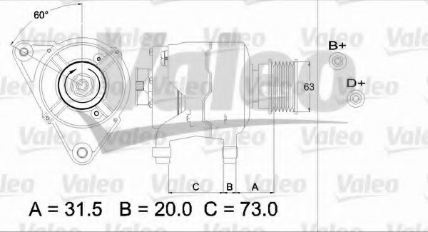 VALEO 437310 Генератор для BMW 3 (Бмв 3) VALEO 437310 Генератор для BMW 3 (Бмв 3)