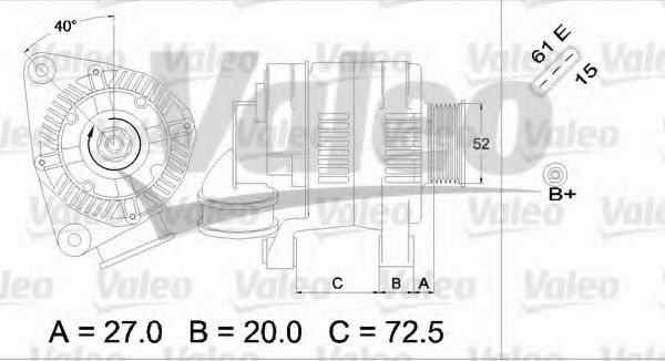 VALEO 437362 Генератор для BMW 3 (Бмв 3) VALEO 437362 Генератор для BMW 3 (Бмв 3)