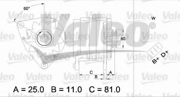 VALEO 437381 Генератор для FORD FIESTA (Форд Фиэста) VALEO 437381 Генератор для FORD FIESTA (Форд Фиэста)