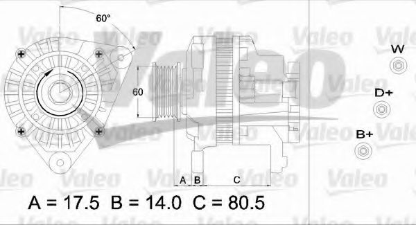 VALEO 437427 Генератор для FORD FIESTA (Форд Фиэста) VALEO 437427 Генератор для FORD FIESTA (Форд Фиэста)