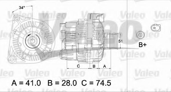 VALEO 437463 Генератор для PEUGEOT (Пежо) VALEO 437463 Генератор для PEUGEOT (Пежо)