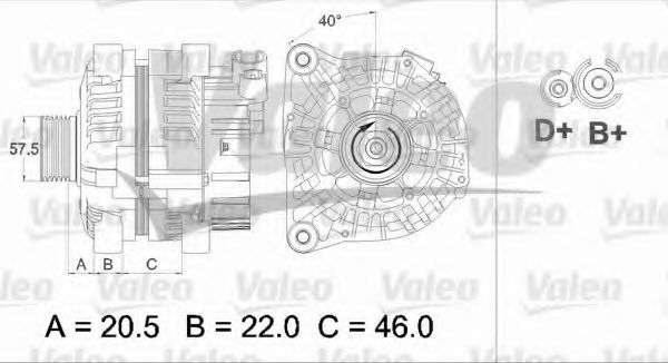 VALEO 437465 Генератор для PEUGEOT PARTNER FURGON (Пежо Партнер фургон) VALEO 437465 Генератор для PEUGEOT PARTNER FURGON (Пежо Партнер фургон)
