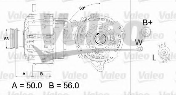 VALEO 437467 Генератор для AUDI 90 (Ауди 90) VALEO 437467 Генератор для AUDI 90 (Ауди 90)