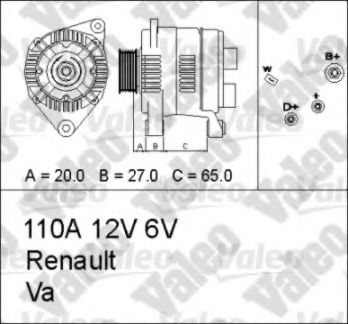 VALEO 436662 Генератор для RENAULT ESPACE III (Рено Эспейс 3) VALEO 436662 Генератор для RENAULT ESPACE III (Рено Эспейс 3)