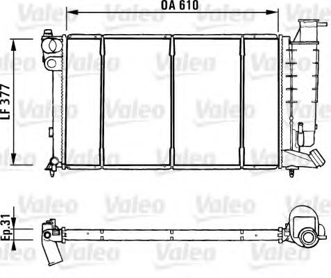 VALEO 731181 Радиатор, охлаждение двигателя для CITROëN (Cитроëн) VALEO 731181 Радиатор, охлаждение двигателя для CITROëN (Cитроëн)