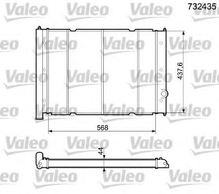 VALEO 732435 Радиатор, охлаждение двигателя для VOLKSWAGEN T3 CARAVELLE (Фольксваген Т3 cараvэллэ) VALEO 732435 Радиатор, охлаждение двигателя для VOLKSWAGEN T3 CARAVELLE (Фольксваген Т3 cараvэллэ)