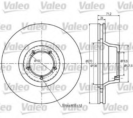VALEO 187030 Тормозной диск для FORD TRANSIT (Форд Трансит) VALEO 187030 Тормозной диск для FORD TRANSIT (Форд Трансит)