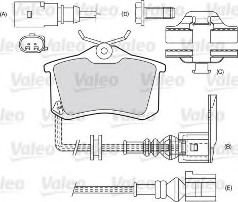 VALEO 598180 Тормозные колодки для AUDI TT (Ауди Тт) VALEO 598180 Тормозные колодки для AUDI TT (Ауди Тт)