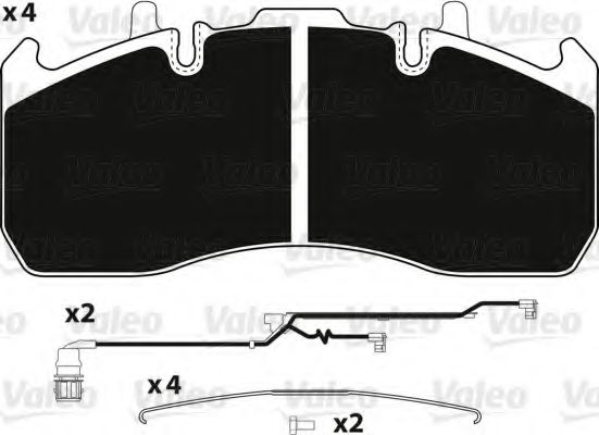 VALEO 882243 Тормозные колодки для RENAULT TRUCKS MIDLUM (Рено трак Мидлум) VALEO 882243 Тормозные колодки для RENAULT TRUCKS MIDLUM (Рено трак Мидлум)