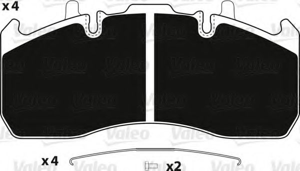 VALEO 882244 Тормозные колодки для RENAULT TRUCKS MIDLUM (Рено трак Мидлум) VALEO 882244 Тормозные колодки для RENAULT TRUCKS MIDLUM (Рено трак Мидлум)